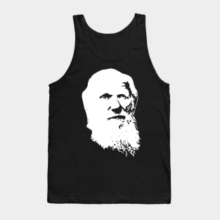 Charles Darwin Black On White Tank Top